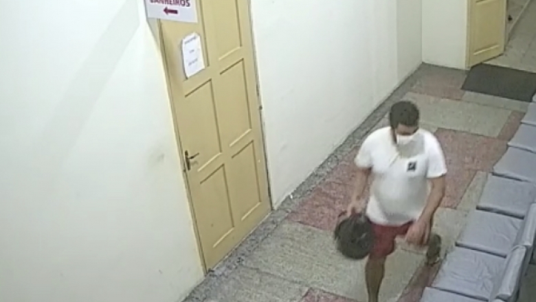 Em Cajazeiras, câmeras mostram ação de ladrão que roubou moto de radialista; moto foi encontrada em Sousa 