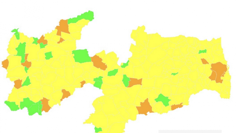 ’Plano Novo Normal’: avaliação aponta que 182 municípios da Paraíba estão com bandeira amarela