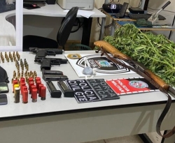 Operação conjunta prende dois traficantes no Sertão da PB; armas e uma plantação de maconha foram encontradas
