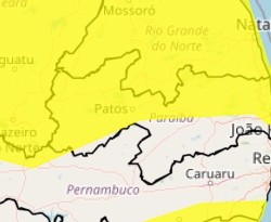 Inmet emite novo alerta de chuvas e ventos intensos para mais de 170 municípios da Paraíba