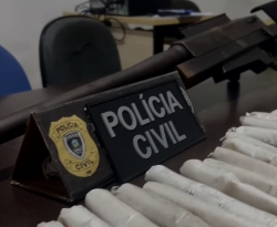 Fuzil capaz de derrubar aeronaves e explosivos são apreendidos em ação policial, no Sertão da Paraíba