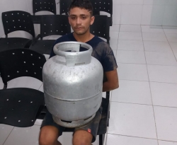 São João do Rio do Peixe: Jovem é flagrado e preso roubando botijão de gás em escola municipal