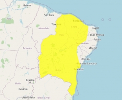 Inmet alerta chuvas intensas para 95 municípios do Cariri, Seridó e Sertão da Paraíba