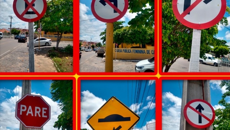 Prefeitura de Cajazeiras revitaliza sinalização de trânsito vertical e horizontal