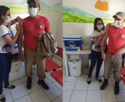 Em Itaporanga, bombeiros são os primeiros profissionais de segurança a tomar vacina contra Covid-19
