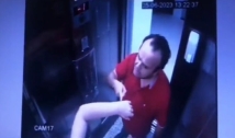 Mulher com criança de colo é agredida por homem em elevador, em Campina Grande