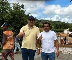Prefeito Aldo Andrade visita obras em andamento no Distrito Antônio Paulo em Bernardino Batista