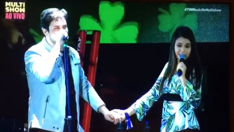 Eduarda Brasil canta com Mateus e Kauan no Festival Tim Music no Rio