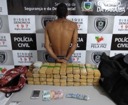 Em Patos, Polícia prende homem com 30 quilos de maconha e R$ 40 mil em dinheiro