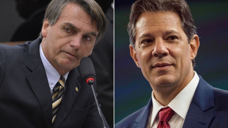 Primeira pesquisa do 2º turno aponta Bolsonaro com 54% e Haddad 46% 